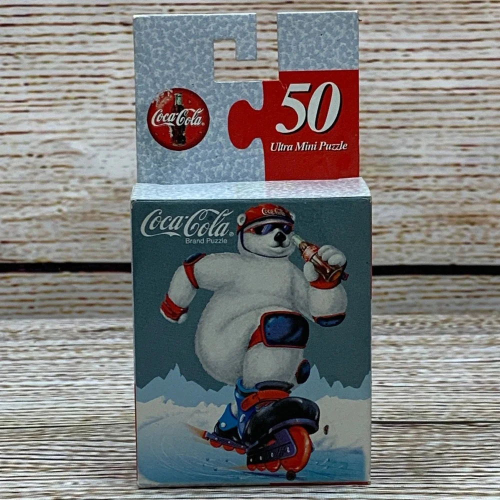 Coca‎ Cola Rollerblade Bear 50 Piece Ultra Mini Jigsaw Puzzle [1998]